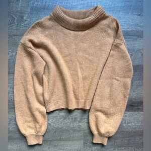 Something Navy Coil Neck Sweater in camel